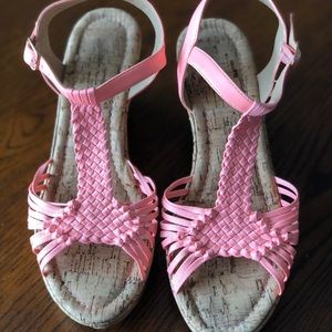 Pink/Coral Summer Wedges